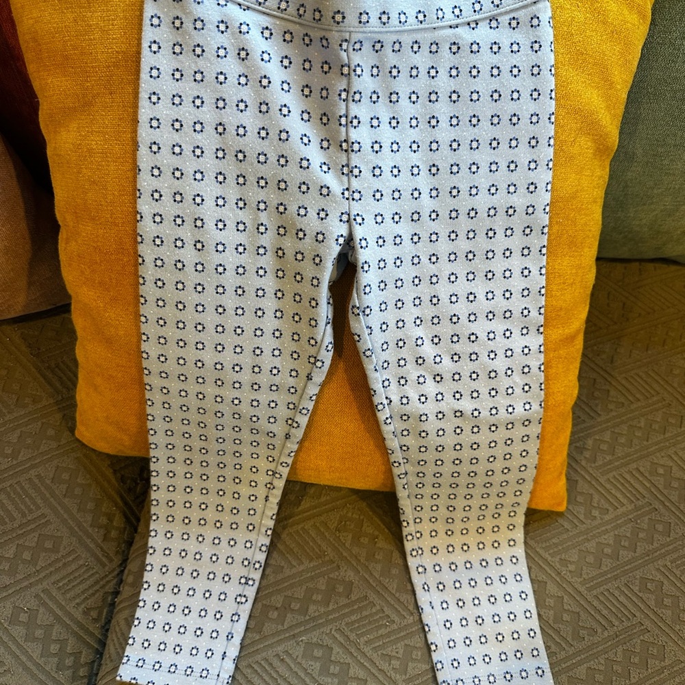 Kids Patterned Leggings - White and Blue